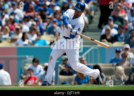 3. April 2010 - Los Angeles, Kalifornien, USA - 3. April 2010: während ein Vorsaison Matchup zwischen den Los Angeles Angels of Anaheim und die Los Angeles Dodgers im Dodger Stadium, gewonnen von Engeln mit einem Score von 6: 4, in Los Angeles, Kalifornien. . Obligatorische Credit: Andrew Fielding / Southcreek Global (Kredit-Bild: © Andrew Fielding/Southcreek Global/ZUMApress.com) Stockfoto