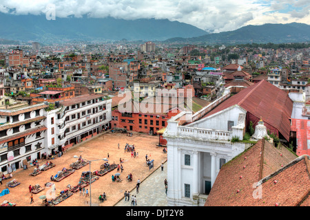 Basantapur Quadrat, Stadtbild von Hanuman Dhoka Royal Palace Complex, Kathmandu, Nepal Stockfoto