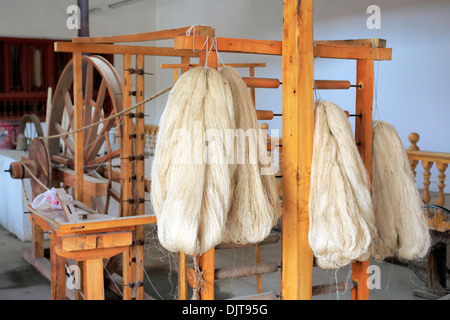 Seidenproduktion Fabrik, Hotan, Hotan Präfektur, Uigurischen Autonomen Gebiet Xinjiang, China Stockfoto