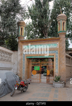 Straße in der alten Stadt, Yarkant, Yarkant Grafschaft, Xinjiang Uyghur autonome Region, China Stockfoto