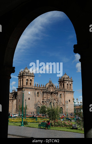 Die Kathedrale in Plaza de Armas, Cuzco, Peru. Stockfoto