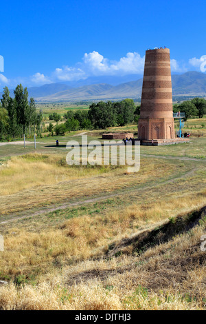 Burana Turm Minarett (9. Jahrhundert), Chuy Oblast, Kirgisistan Stockfoto