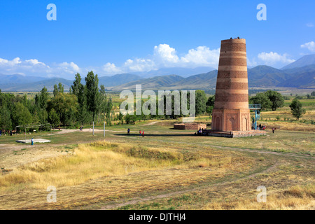 Burana Turm Minarett (9. Jahrhundert), Chuy Oblast, Kirgisistan Stockfoto