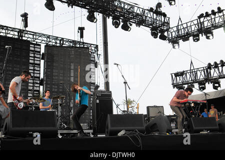 Tokyo Police Club führt auf das Coachella Music & Arts Festival im Feld Empire Polo in Indio, Kalifornien. (Kredit-Bild: © Gerry Maceda/Southcreek Global/ZUMApress.com) Stockfoto