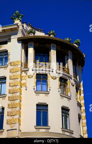 Otto Wagners Jugendstil Apartments, Wien, Österreich, Mitteleuropa Stockfoto