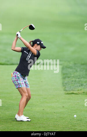 Azahara Munoz Spaniens abschlägt am 18. Abschlag in der dritten Runde der LPGA Championship im Locust Hill Country Club in Pittsford, NY, USA; (Kredit-Bild: © Nicholas Serrata/Southcreek Global/ZUMApress.com) Stockfoto