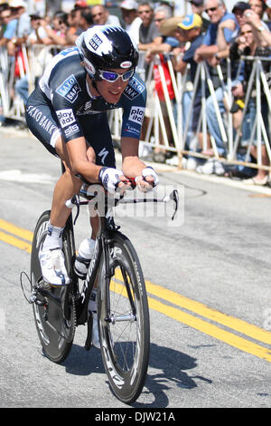 22. Mai 2010: Andy Schleck von Saxo Bank Team fährt das Zeitfahren in der gesamten Innenstadt von Los Angeles während der 7. Etappe der Amgen Tour of California. Andy fuhr fort, mit der Zeit von 0,44 ' 16'' auf dem 22. Platz beenden. Obligatorische Credit: Brandon Parry / Southcreek Global (Kredit-Bild: © Brandon Parry/Southcreek Global/ZUMApress.com) Stockfoto