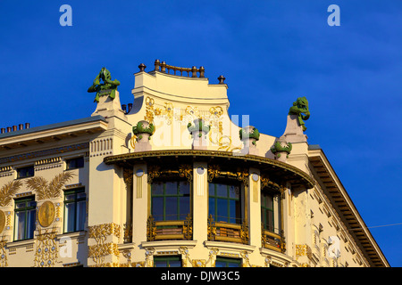 Otto Wagners Jugendstil Apartments, Wien, Österreich, Mitteleuropa Stockfoto