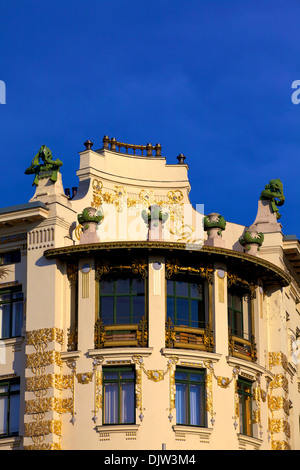 Otto Wagners Jugendstil Apartments, Wien, Österreich, Mitteleuropa Stockfoto