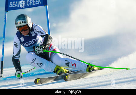 Beaver Creek, Colo, USA. 30. November 2013. 30.11.2013 Beaver Creek, Colorado USA. Nicole Hosp Österreichs Damen FIS Ski World Cup SuperG Rennen auf dem neuen Raptor-Kurs in Beaver Creek, Colorado. Bildnachweis: Ralph Lauer/ZUMAPRESS.com/Alamy Live-Nachrichten Stockfoto