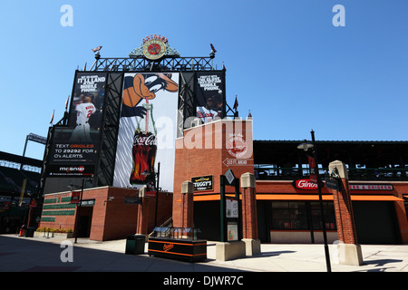 Oriole Park, Heimat der Baltimore Orioles Baseball Team, Camden Yards Sports Complex, Baltimore, Maryland, USA Stockfoto