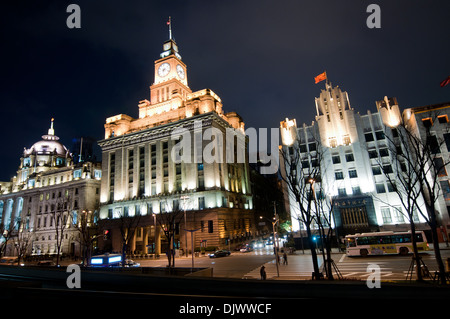 HSBC-Gebäude und Zollhaus und China Bank of Communications Gebäude am Bund im Zentrum von Shanghai, China Stockfoto