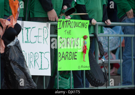 17. Oktober 2010 - Regina, Saskatchewan, Canada - Saskatchewan ehemaliger Fans in Aktion während der Saskatchewan ehemaliger Vs Calgary Stampeders Spiel im Mosaik-Stadion in Regina. Die Calgary Stampeders besiegte die Saskatchewan ehemaliger 34-26. (Kredit-Bild: © Derek Mortensen/Southcreek Global/ZUMApress.com) Stockfoto