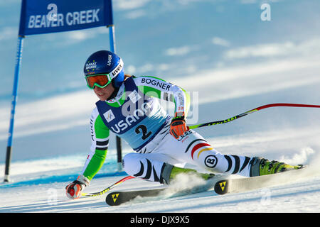 Beaver Creek, Colo, USA. 30. November 2013. 30.11.2013 Beaver Creek, Colorado USA. Veronique Hronek Deutschland während des Damen-FIS Ski World Cup SuperG-Rennens auf dem neuen Raptor-Kurs in Beaver Creek, Colorado. Bildnachweis: Ralph Lauer/ZUMAPRESS.com/Alamy Live-Nachrichten Stockfoto