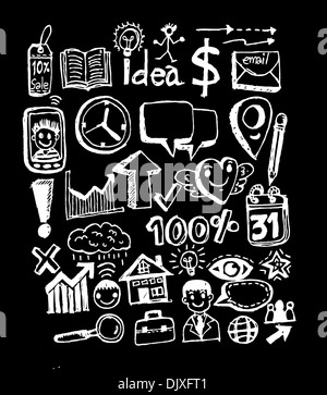 Hand doodle Business Kritzeleien Stockfoto
