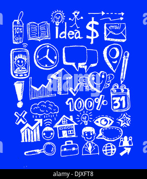 Hand doodle Business Kritzeleien Stockfoto