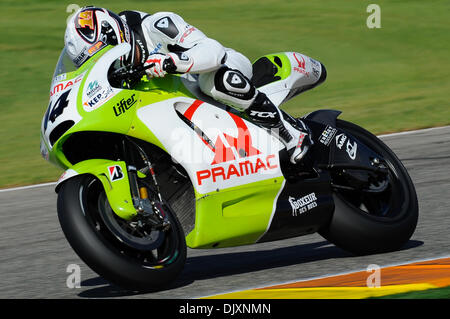 10. November 2010 - Valencia, RM, Italien - Valencia erste MotoGP-Test des Jahres 2011, Randy De Puniet auf der Ducati Pramac (Credit-Bild: © Andrea Ranalli/Southcreek Global/ZUMApress.com) Stockfoto