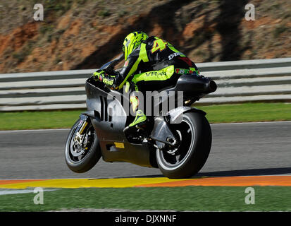 10. November 2010 - Valencia, RM, Italien - Valencia erste MotoGP-Test des Jahres 2011, Valentino Rossi in seinem zweiten Tag auf der Ducati (Credit-Bild: © Andrea Ranalli/Southcreek Global/ZUMApress.com) Stockfoto