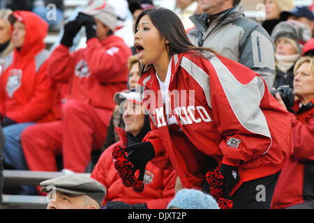 13. November 2010 fan - Colorado Springs, Colorado, Vereinigte Staaten von Amerika - A Lobos Schreie auf dem Feld. Die Air Force Falcons besiegt die New Mexico Lobos mit einem Score von 48-23 Falcon Stadium. (Kredit-Bild: © Andrew Fielding/Southcreek Global/ZUMApress.com) Stockfoto