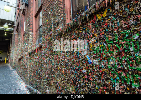 Der Market Theatre Kaugummi Wand, Seattle, Washington, USA Stockfoto