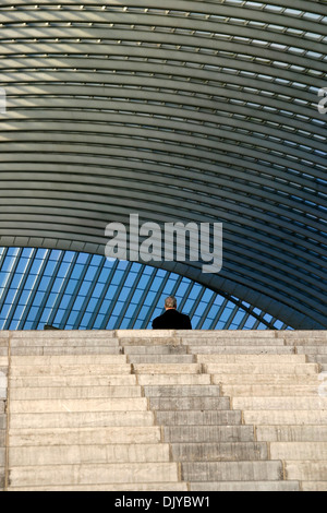 Treppen und das Dach des Bahnhofs in Lüttich. Stockfoto