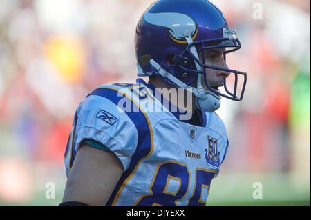 28. November 2010 - Landover, Maryland, Vereinigte Staaten von Amerika - Minnesota Vikings Wide Receiver Greg Camarillo (85), FedEx Field NFL Spielaktion, Endstand; Wikinger 17 Redskins 13 (Kredit-Bild: © Roland Pintilie/Southcreek Global/ZUMAPRESS.com) Stockfoto