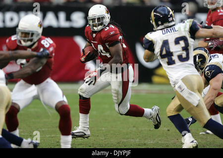 5. Dezember 2010 läuft - Glendale, Arizona, Vereinigte Staaten von Amerika - Arizona Cardinals Runningback Tim Hightower (#34) Feld in einem Spiel gegen die St. Louis Rams im University of Phoenix Stadium in Glendale, Arizona.  Die Rams besiegte die Kardinäle 19-6. (Kredit-Bild: © gen Lower/Southcreek Global/ZUMAPRESS.com) Stockfoto