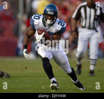 12. Dezember 2010 - San Francisco, Kalifornien, USA - Seattle Seahawks Runningback JUSTIN FORSETT #20 in Aktion gegen die San Francisco 49ers. (Kredit-Bild: © William Mancebo/ZUMAPRESS.com) Stockfoto
