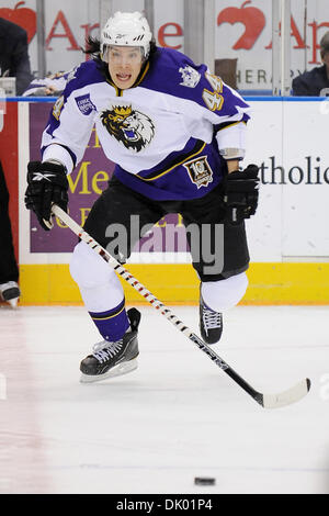 17. Dezember 2010 - Manchester, New Hampshire, Vereinigte Staaten von Amerika - Manchester führt Portland 3-1 in der zweiten mit 21-19 schießen Rand. Monarchen Center Jordan Nolan (#44) (Kredit-Bild: © Jim Melito/Southcreek Global/ZUMAPRESS.com) Stockfoto