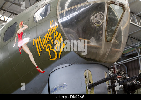 Memphis Belle (Sally-B) eine flugfähige Boeing B - 17G Flying Fortress im Imperial War Museum Duxford UK Stockfoto