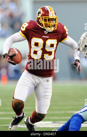 19. Dezember 2010 - Arlington, Texas, Vereinigte Staaten von Amerika - Washington Redskins Wide Receiver Santana Moos (89) macht die Rezeption als die Dallas Cowboys die Washington Redskins 33-30 im Cowboys Stadium in Arlington, Texas zu besiegen. (Kredit-Bild: © Steven Leija/Southcreek Global/ZUMAPRESS.com) Stockfoto