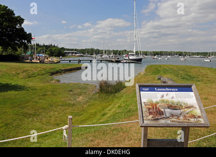 Der Schiffbau-Launchways auf Beaulieu River-Buckler Festplatte Stockfoto