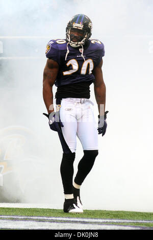 2. Januar 2011 - Baltimore, Maryland, Vereinigte Staaten von Amerika - Baltimore Ravens Sicherheit Ed Reed (20) tritt das Feld vor Sonntag Nachmittag Spiel zwischen den Baltimore Ravens und den Cincinnati Bengals M & T Bank Stadium in Baltimore, Maryland. Die Raben führen die Bengals 3: 0 am Ende des ersten Quartals. (Kredit-Bild: © Russell Tracy/Southcreek Global/ZUMAPRESS.com) Stockfoto