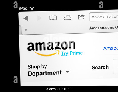 Amazon.com Webseite betrachtet auf einem iPad Stockfoto