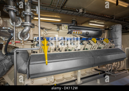 Ein Container Kraftwerk ermöglicht das Biogas durch Vergärung von Müllkippe erholt. Bio-Gas-Motor und KWK. Stockfoto