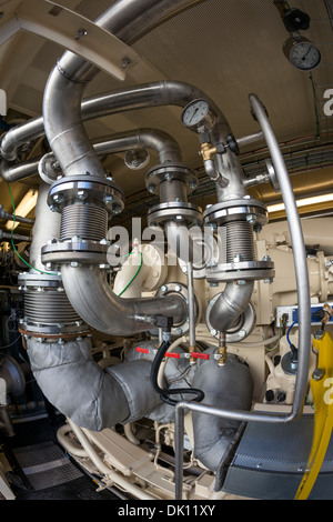 Ein Container Kraftwerk ermöglicht das Biogas durch Vergärung von Müllkippe erholt. Bio-Gas-Motor und KWK. Stockfoto