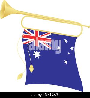 Vector Illustration Signalhorn mit einer Flagge Australien Stock Vektor