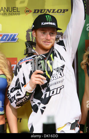 15. Januar 2011 - Phoeniz, Arizona, USA - Ryan Villopoto bringt seinen zweiten Platz-Punkt und seine erste Runde zu gewinnen, in die nächste Runde mit einem zwei-Punkte-Vorsprung auf Stewart. (Kredit-Bild: © Dean Henthorn/Southcreek Global/ZUMAPRESS.com) Stockfoto