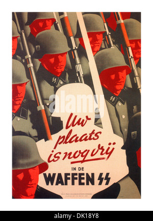 1940er Jahren während des deutschen Krieges Propagandaplakat Rekrutierung für die Waffen-SS '' Schritt in diesem Raum '' Stockfoto