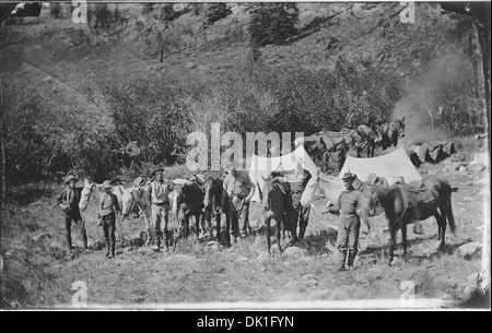 Die 1874 fotografische Abteilung, auf dem Weg nach Los Pinos und der Mesa Verde. Von links nach rechts, Smart, Anthony, Mitchell... 516967 Stockfoto