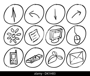 Reihe von technologischen Vektor Kritzeleien Stock Vektor