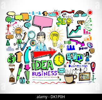 Hand doodle Business Kritzeleien Stockfoto