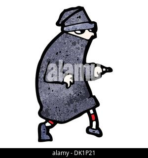 Retro-Cartoon mit Textur. Isolated on White. Stock Vektor