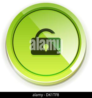 Glänzende isolierte helle Knopf mit Schatten Stock Vektor