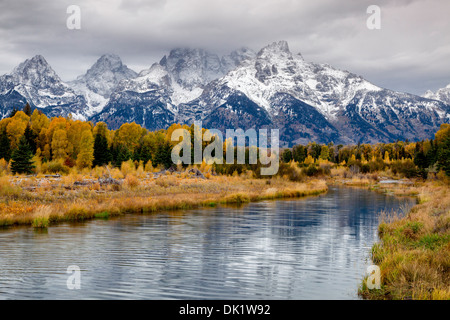 Herbst-und Wintersaison treffen, Grand Teton, Wyoming Stockfoto