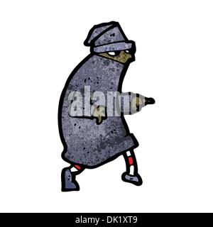 Retro-Cartoon mit Textur. Isolated on White. Stock Vektor