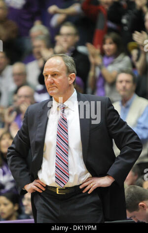 29. Januar 2011 - Evanston, Illinois, USA - Ohio State Cheftrainer Thad Matta bei den NCAA-Basketball-Spiel zwischen den Ohio State Buckeyes und die Northwestern Wildcats in Waliser Ryan Arena in Evanston, IL.  Ohio State besiegt Northwestern 58-57. (Kredit-Bild: © Geoffrey Siehr/Southcreek Global/ZUMAPRESS.com) Stockfoto