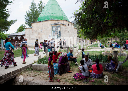 Aleviten Besucher Abdal Musa Schrein in jährlichen gatherin Tekke Köyü Elmalı Antalya Stockfoto