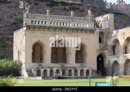 Taramathi Moschee in Golconda Fort, Hyderabad. Stockfoto