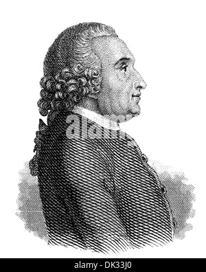 Johann Bernhard Basedow, 1724-1790, deutscher Theologe, Pädagoge, Schriftsteller und Philanthrop der Aufklärung, Stockfoto